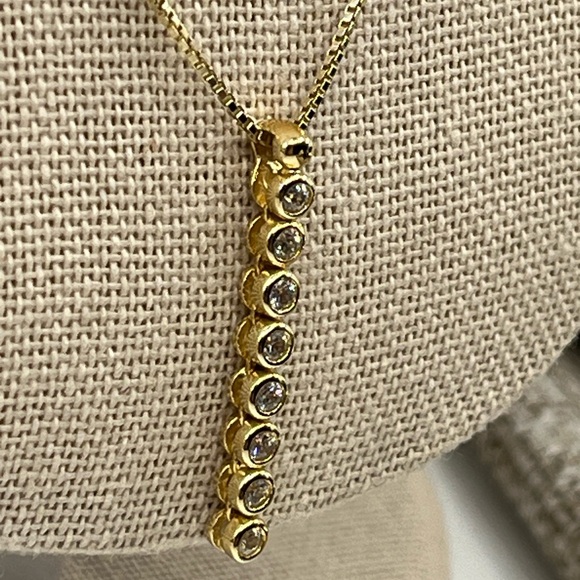 Vintage Sterling Silver & CZ Necklace - Estate Collection, Stamped 925 - Picture 7 of 17